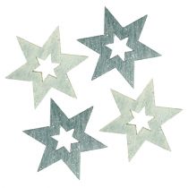 Prodotto Stelle in legno 4cm grigie con glitter 72 pezzi