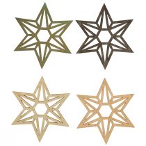 Prodotto Stelle in legno Decorazioni natalizie Stelle in legno marroni 8 cm 16 pz