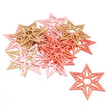 Prodotto Stelle in legno Decorazione natalizia Stelle in legno arancioni 8 cm 16 pz