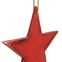Prodotto Stelle in legno da appendere 16,5 cm/20 cm rosse 6 pz