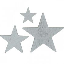 Prodotto Decorazione stelle in legno decorazione sparsa Natale grigio 3/5/7 cm 29 pz
