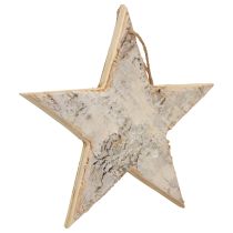 Prodotto Stella in legno con corteccia rustica Legno sbiancato Ø20cm