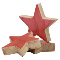 Prodotto Decorazione stelle in legno Decorazione natalizia stelle rosa lucido Ø5cm 8pz