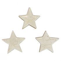 Prodotto Stelle in legno stelle decorative legno craquelé oro bianco Ø5cm 8pz