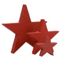 Prodotto Decorazione stelle in legno decorazione sparsa Natale rosso 3/5/7 cm 29 pezzi