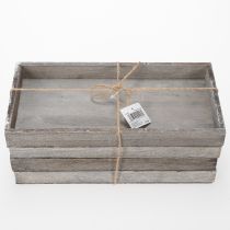 Prodotto Vassoio rettangolare in legno, ideale per decorare balconi e spazi abitativi, 30 cm, 4 pezzi