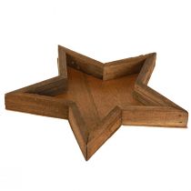Prodotto Vassoio in legno decorazione stella marrone Ø38/29/22cm set da 3