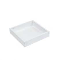 Vassoio in legno vassoio bianco quadrato 14 cm × 14 cm × 3 cm 5 pezzi