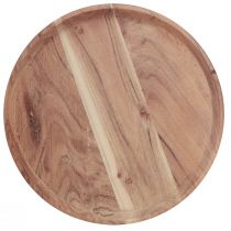 Prodotto Vassoio in legno Vassoio rotondo in legno di acacia tagliere naturale Ø25cm