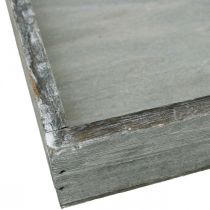 Prodotto Vassoio in legno quadrato grigio, vassoio decorativo sbiancato 19×19cm 2 pezzi