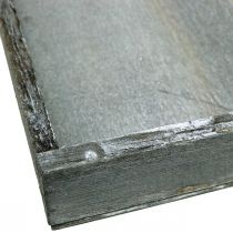 Prodotto Vassoio in legno quadrato grigio, bianco decorazione da tavolo shabby chic 24,5×24,5cm 2 pezzi