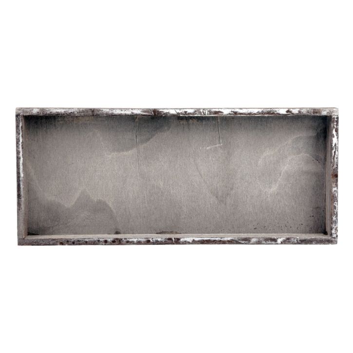 Vassoio in legno vassoio decorativo quadrato vintage legno grigio 35×15×3 cm