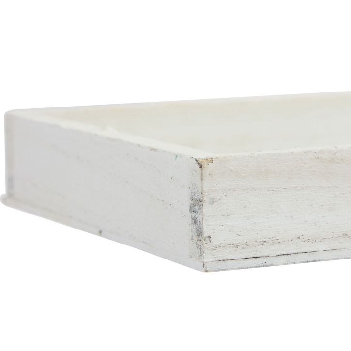 Prodotto Vassoio in legno bianco vassoio decorativo shabby chic legno 35×15×3cm