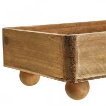 Vassoio in legno Vassoio decorativo rettangolare con piedini 34×14×7cm