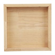 Vassoio in legno vassoio decorativo quadrato in legno naturale 25×25×3,5 cm