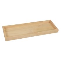 Vassoio Rettangolare In Legno Di Mango 35,5x27 Cm Con Manici In Metallo Nero, Decorativo Per Portata E Colazione - 2