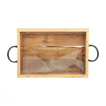 Prodotto Vassoio in legno con manici vassoio decorativo nero naturale 35×22,5 cm
