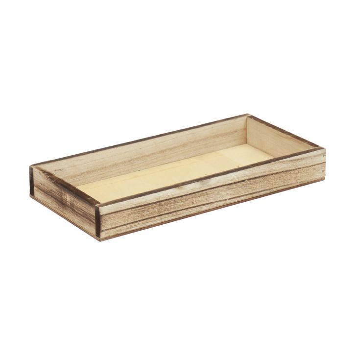 Vassoio in legno fiammato vassoio decorativo da tavolo decorazione rustica 24×12×3cm