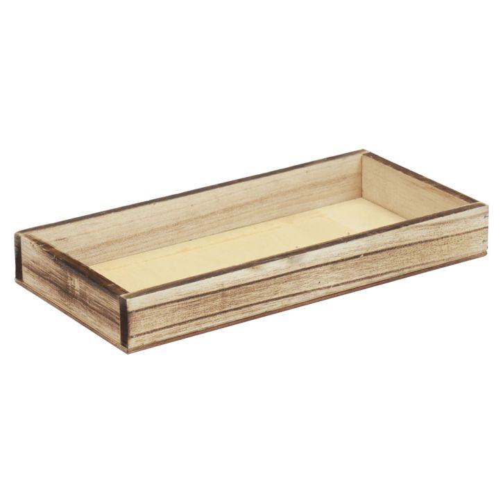 Vassoio in legno fiammato vassoio decorativo da tavolo decorazione rustica 30×15×3cm