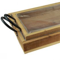 Prodotto Vassoio in legno vassoio rustico con manici in legno 40/35 cm set da 2