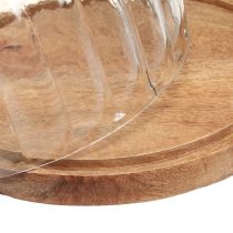 Prodotto Piatto in legno con cupola di formaggio piatto decorativo in legno Ø29cm H22cm