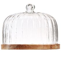 Prodotto Piatto in legno con cupola di formaggio piatto decorativo in legno Ø29cm H22cm