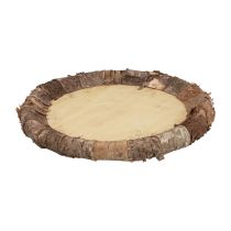 Prodotto Vassoio decorativo piatto in legno decorazione rustica in legno naturale Ø27cm