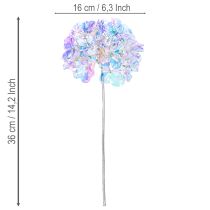 Prodotto Ramo di ortensia artificiale fiorita in colori iridescenti, 36 cm, 2 pezzi
