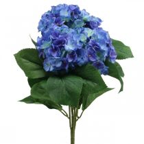 Bouquet di fiori di seta blu con fiori artificiali di ortensia 42 cm
