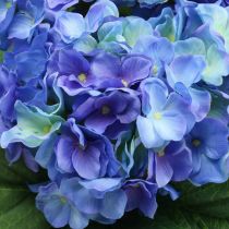 Bouquet di fiori di seta blu con fiori artificiali di ortensia 42 cm