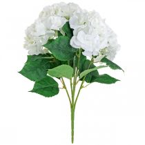 Prodotto Deco bouquet ortensia fiori artificiali bianchi 5 fiori 48 cm
