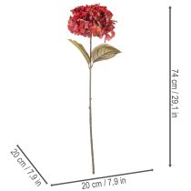 Prodotto Ramo fiorito di ortensia artificiale, fiore grande, 74 cm
