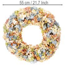 Prodotto Ghirlanda di ortensie artificiali, colorata, per porte e pareti, 55 cm