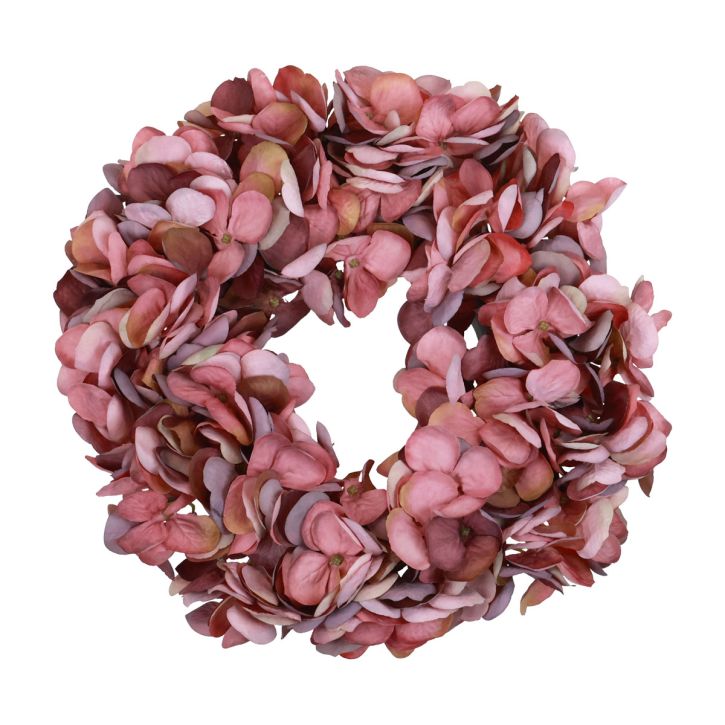 Decorazione di fiori artificiali ghirlanda di ortensie rosa antico artificiale Ø26cm