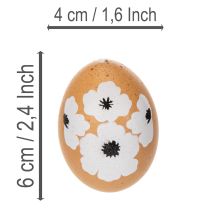 Prodotto Decorazione da appendere alle uova di Pasqua, primavera, Pasqua, vere uova di gallina, naturali, 6 cm, 6 pezzi