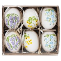 Prodotto Uova di Pasqua con delicati motivi floreali per la decorazione pasquale festiva in soggiorno, 6 cm, 6 pezzi