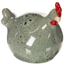 Prodotto Figura decorativa in ceramica a forma di pollo per la zona giorno, dal design rustico e dalla forma astratta, 13 cm, 2 pezzi