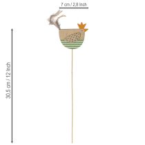 Prodotto Pali di pollo con design pasquale per allegre decorazioni primaverili, 7 cm, 12 pezzi