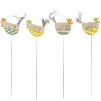 Prodotto Pali di pollo con design pasquale per allegre decorazioni primaverili, 7 cm, 12 pezzi
