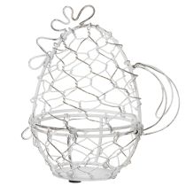Prodotto Cestino in filo metallico a forma di gallina per le uova di Pasqua. Un'aggiunta deliziosa alle decorazioni pasquali. 14 cm.