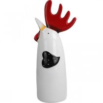Prodotto Gallo in ceramica Decorazione da cucina Pollo Bianco H23 cm 2 pz