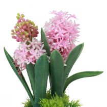 Prodotto Giacinto artificiale in vaso giallo rosa blu H23cm 3 pezzi
