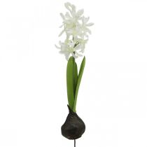 Giacinto artificiale con bulbo fiore artificiale bianco da attaccare 29cm