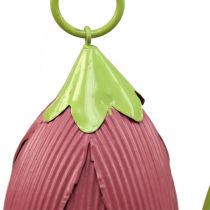 Pali da giardino in metallo fiori decorativi rosa rosa giallo L58cm 3 pezzi