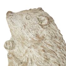 Prodotto Decorazione autunnale a forma di riccio in pietra fusa, dipinta di bianco, altezza 14,5 cm