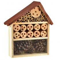 Casetta per insetti marrone in legno per hotel 25 cm x 8,5 cm x 32 cm
