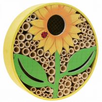 Casetta per Insetti Casetta per Insetti Rotonda in Legno Giallo Girasole Ø25cm