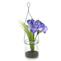 Prodotto Iris lilla in vetro per sospensione H21,5cm
