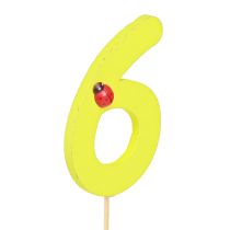 Prodotto Tappi in legno numero anniversario “6” Tappi numerici colorati 7 cm 16 pezzi
