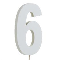 Numero anniversario &quot;6&quot; sul personale bianco L27cm 10 pezzi